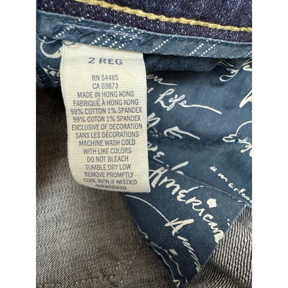 Vintage 90s Y2K low-rise American Eagle Jeans Straight Felled Seams Rare Size 2 - Picture 4 of 11